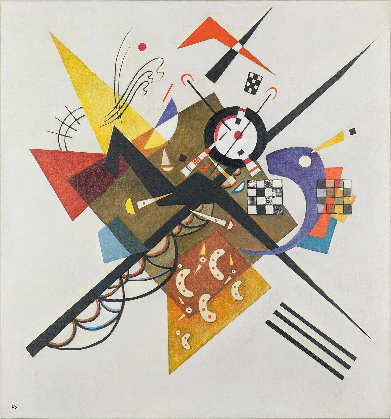 Su bianco II (1923) — opera originale di Vasilij Kandinskij, disponibile come falso d'autore dipinto a mano