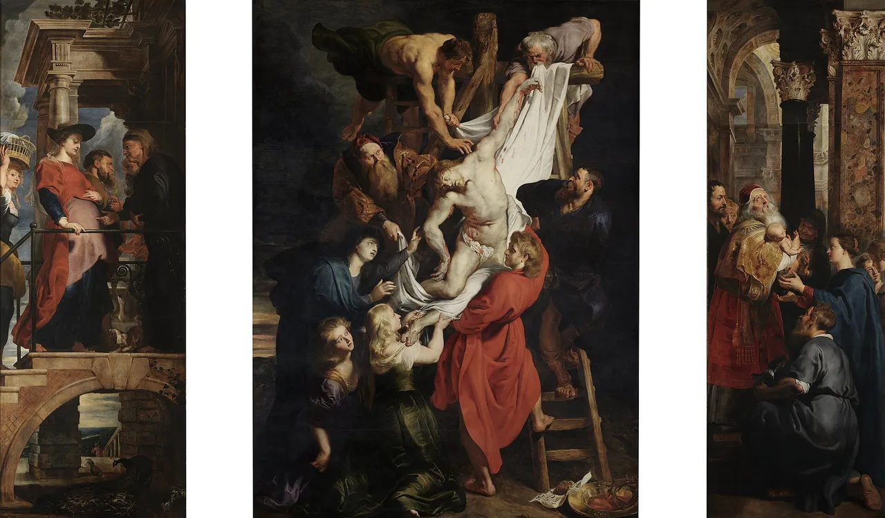 La discesa dalla croce (1611-1614) — opera originale di Peter Paul Rubens, disponibile come falso d'autore dipinto a mano