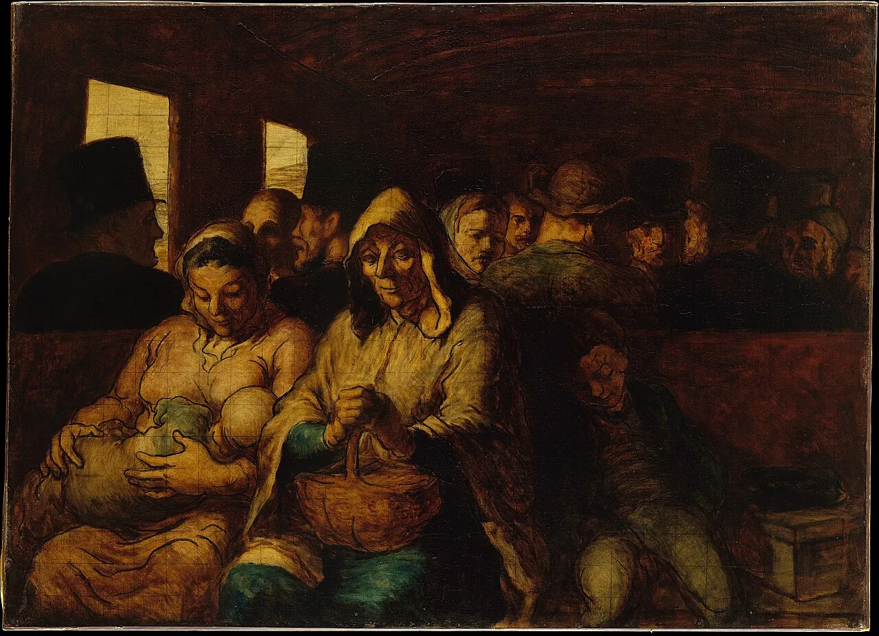 Il vagone di terza classe (1862 – 1864 ca.) — opera originale di Honoré Daumier, disponibile come falso d'autore dipinto a mano